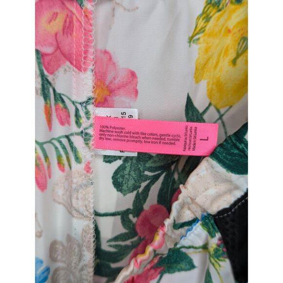 NWT BETSEY JOHNSON Tank Culotte Pants Pajama Set Sz L Floral Print Flowy Boho - Picture 10 of 13